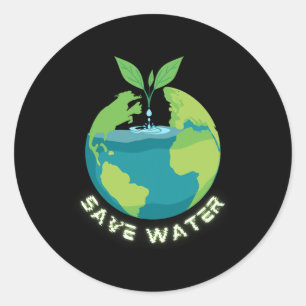 Red onze wateren - Earth Day Clean Water Conservat Ronde Sticker