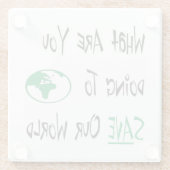 Red onze wereld glazen onderzetter (Achterkant)