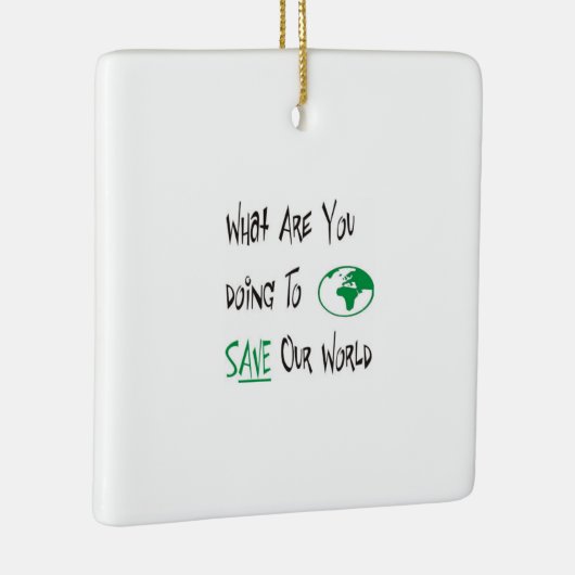 Red onze wereld keramisch ornament (Rechts)