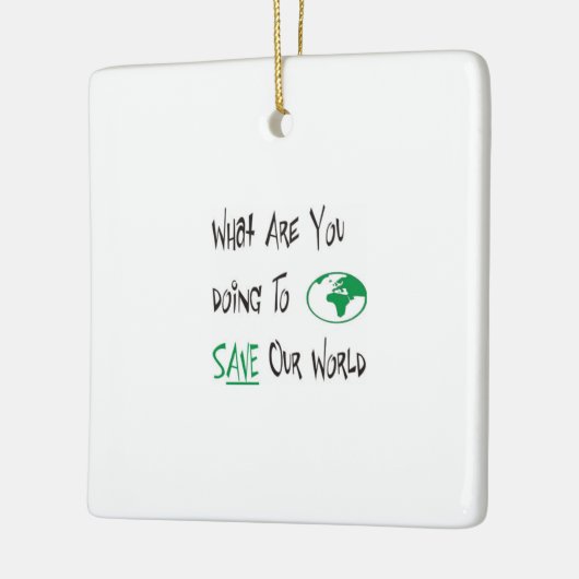 Red onze wereld keramisch ornament (Links)