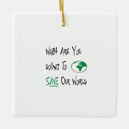 Red onze wereld keramisch ornament (Voorkant)