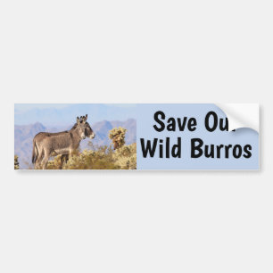 Red onze wilde burros bumpersticker