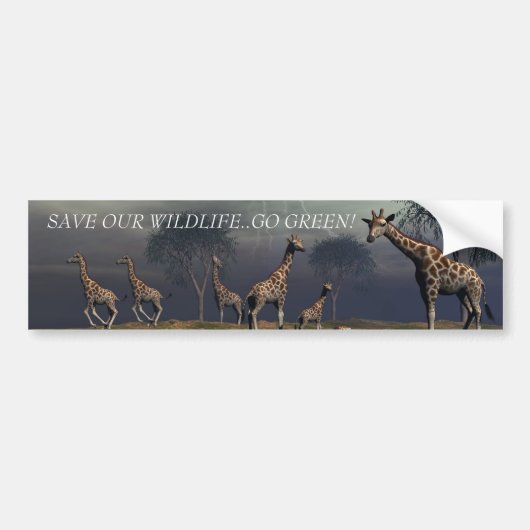 RED ONZE WILDE LEVEN..GA NAAR GROEN! BUMPERSTICKER (Voorkant)