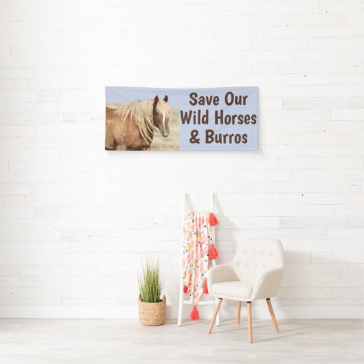 Red onze wilde paarden 2,5 x 6-banner spandoek (Insitu)