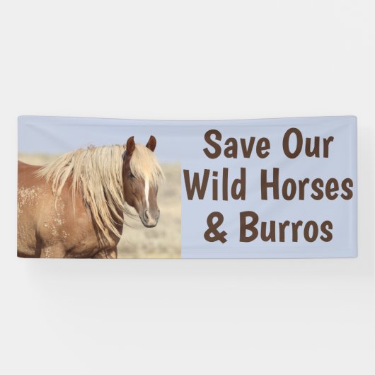 Red onze wilde paarden 2,5 x 6-banner spandoek (Horizontaal)