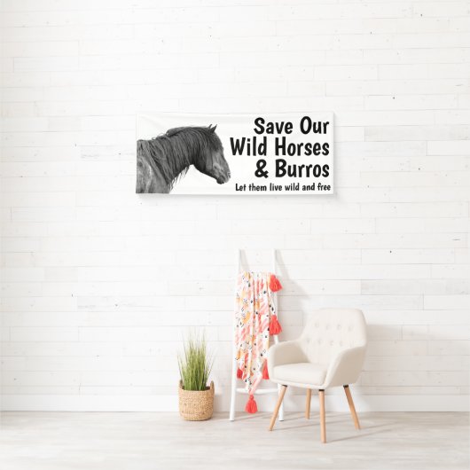 Red onze wilde paarden 2,5 x 6 spandoek (Insitu)
