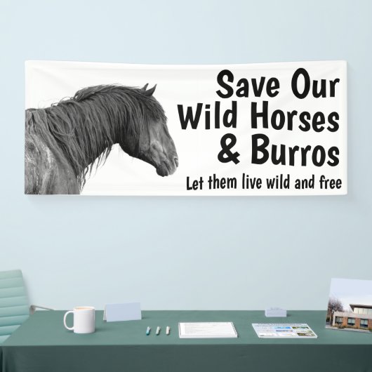 Red onze wilde paarden 2,5 x 6 spandoek (Beurs)