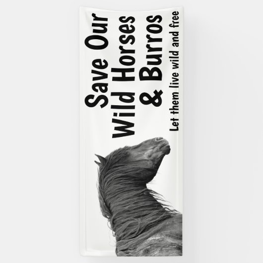 Red onze wilde paarden 2,5 x 6 spandoek (Verticaal)