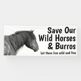 Red onze wilde paarden 2,5 x 6 spandoek