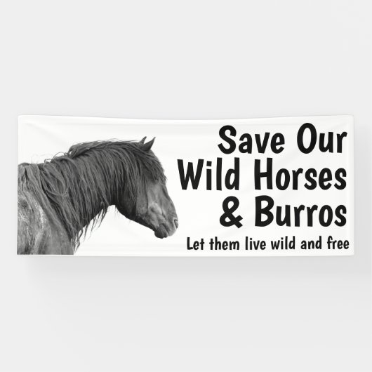 Red onze wilde paarden 2,5 x 6 spandoek (Horizontaal)