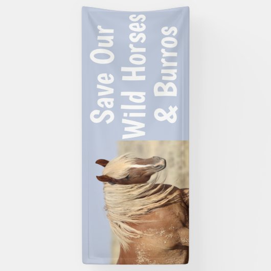 Red onze wilde paarden 2,5 x 6 spandoek (Verticaal)