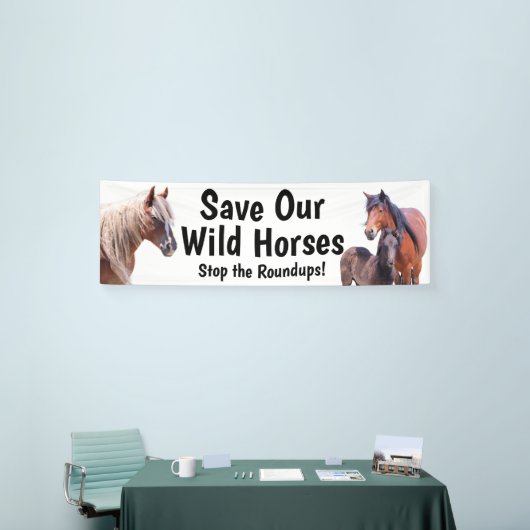 Red onze wilde paarden 2,5 x 8 banner (Beurs)