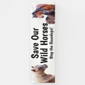 Red onze wilde paarden 2,5 x 8 banner (Verticaal)