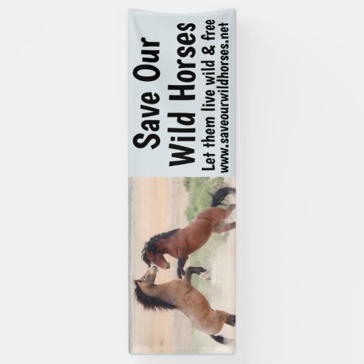Red onze wilde paarden 2,5 x 8 banner (Verticaal)