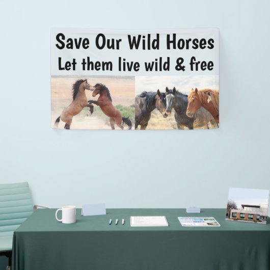 Red onze wilde paarden 3 x 5 spandoek (Beurs)