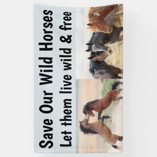 Red onze wilde paarden 3 x 5 spandoek (Verticaal)