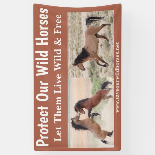 Red onze wilde paarden 3 x 5 spandoek (Verticaal)