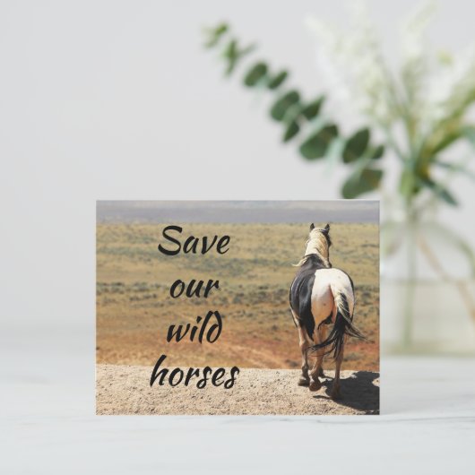 Red onze wilde paarden briefkaart (Staand voorkant)