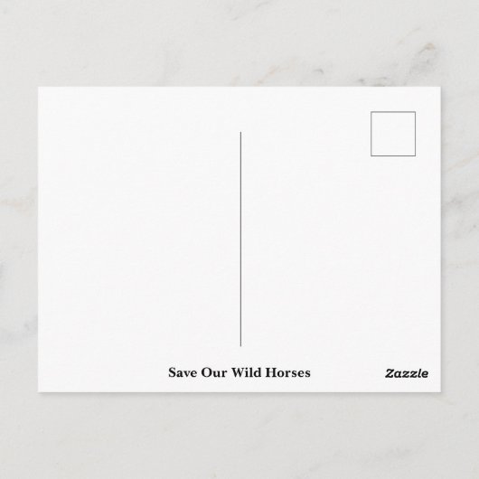 Red onze wilde paarden briefkaart (Achterkant)