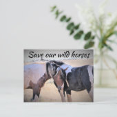Red onze wilde paarden briefkaart (Staand voorkant)