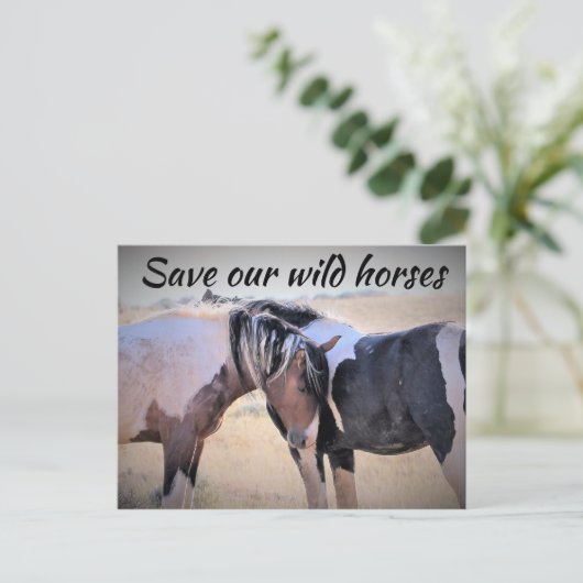 Red onze wilde paarden briefkaart (Staand voorkant)