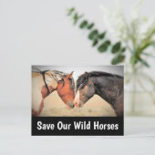 Red onze wilde paarden briefkaart (Staand voorkant)
