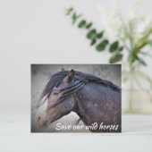 Red onze wilde paarden briefkaart (Staand voorkant)