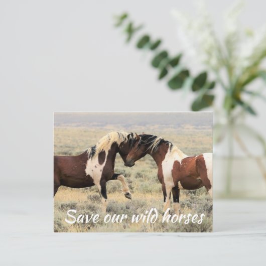 Red onze wilde paarden briefkaart (Staand voorkant)