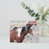 Red onze wilde paarden briefkaart (Staand voorkant)
