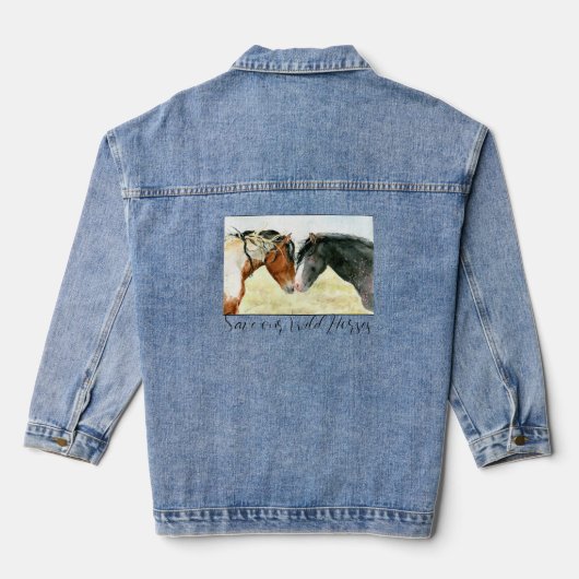 Red onze wilde paarden denim jacket (Achterkant)