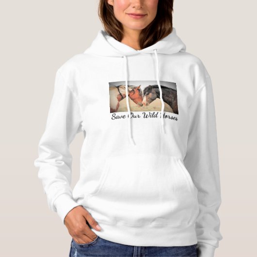 Red onze wilde paarden hoodie (Voorkant)