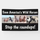 Red onze wilde paarden met 3 x 5 banner (Horizontaal)