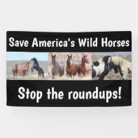 Red onze wilde paarden met 3 x 5 banner