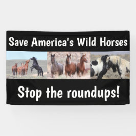 Red onze wilde paarden met 3 x 5 banner