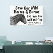 Red onze wilde paarden met 3 x 5 banner (Beurs)