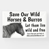 Red onze wilde paarden met 3 x 5 banner (Horizontaal)