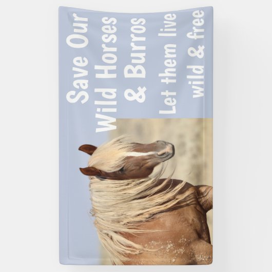 Red onze wilde paarden met 3 x 5 banner (Verticaal)