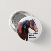 Red onze wilde paarden ronde button 3,2 cm (Voorkant /achterkant)