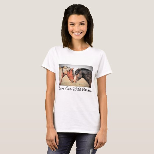Red onze wilde paarden t-shirt (Voorkant volledig)