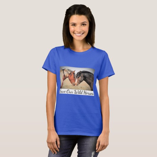 Red onze wilde paarden T-shirt (Voorkant volledig)