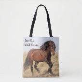 Red onze wilde paarden tote bag (Voorkant)