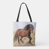 Red onze wilde paarden tote bag (Achterkant)