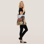 Red onze wilde paarden tote bag (Op model)
