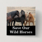 Red onze wilde paarden vierkante button 5,1 cm (Voorkant)