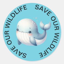 Red onze Wildlife Blue Whale Stickers