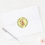 Red onze Wildlife Stickers, Giraffe Graphic Ronde Sticker (Envelop)