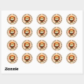 Red onze Wildlife Stickers, Lion Graphic Ronde Sticker (Vel)