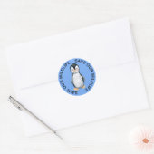 Red onze Wildlife Stickers, Penguin Graphic Ronde Sticker (Envelop)