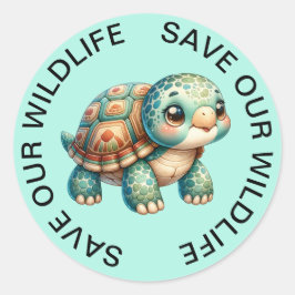 Red onze Wildlife Turtle Stickers