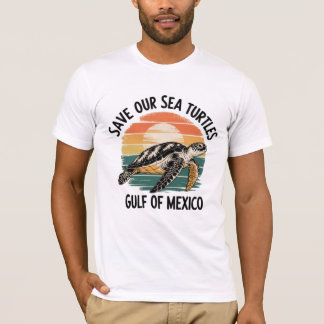 Red onze Zee Turtles Retro Sunset Golf van Mexico T-shirt